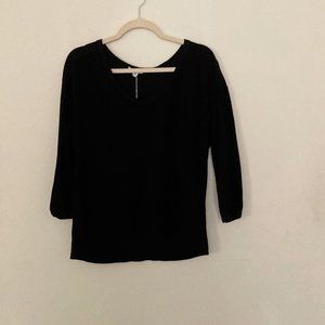 James Perse Black Long Sleeve 100% Cotton Size 2 Shirt